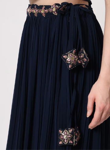 Embellished Semi-Stitched Lehenga & Unstitched Blouse With Dupatta