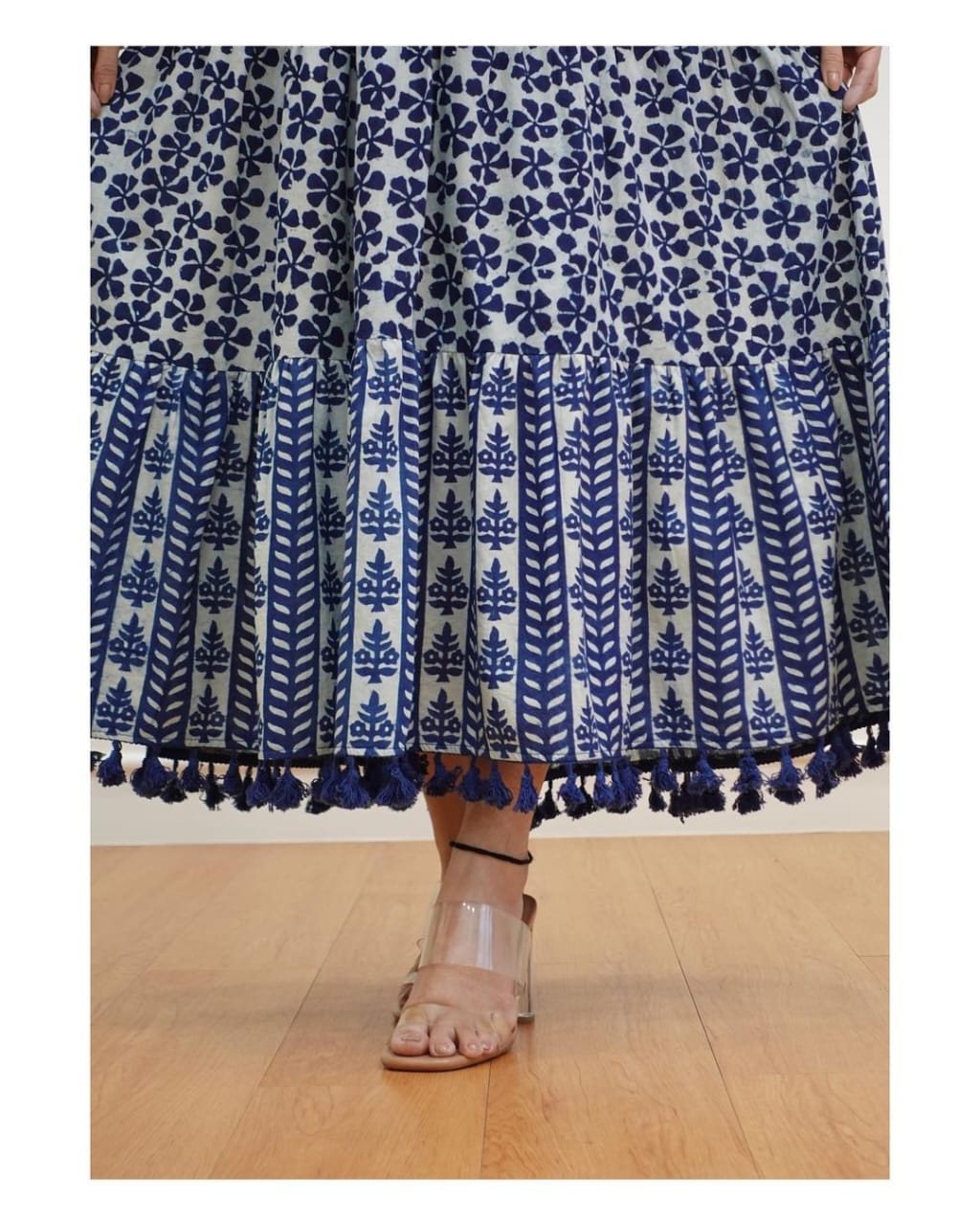 Beautiful Comfortable Blue Colour Printed Gown