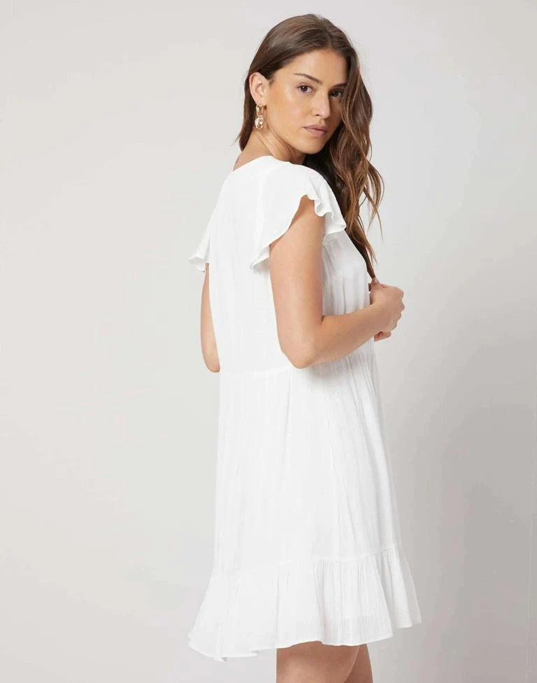 White A-Line Western Dress
