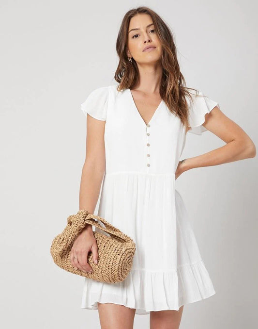 White A-Line Western Dress