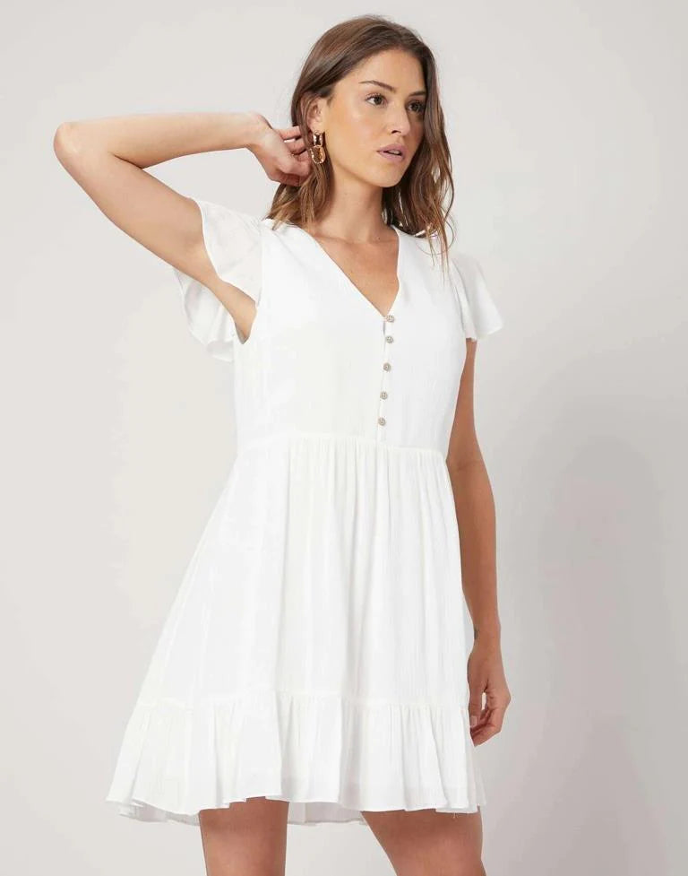 White A-Line Western Dress