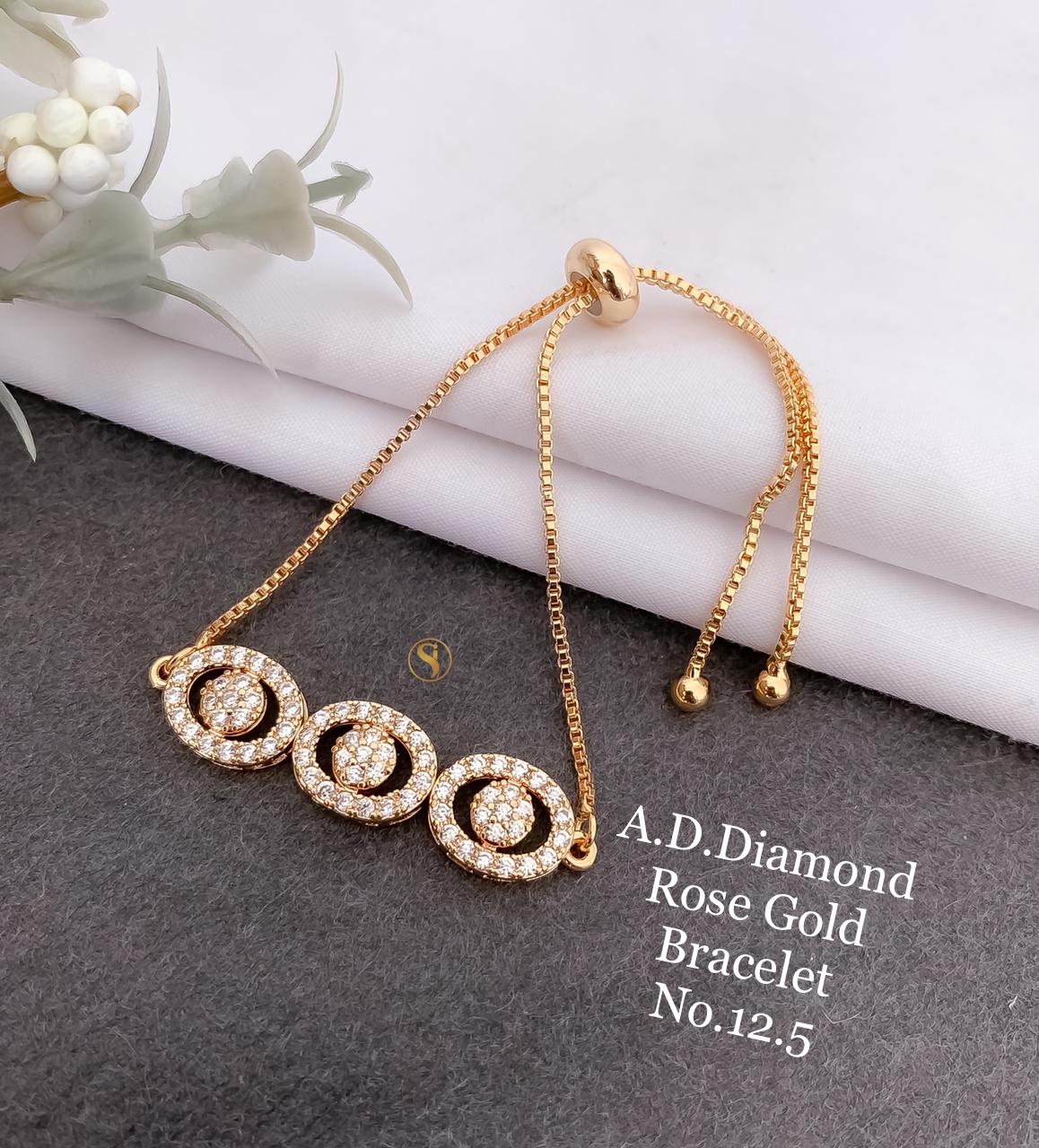 Women Rose Gold & White Crystals Rose Gold-Plated Charm Bracelet