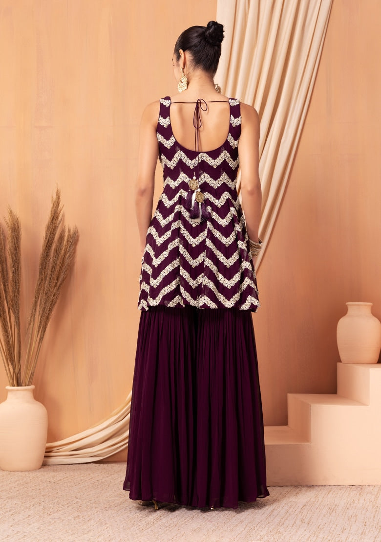 Georgette Fabric Embroidery Work Kurta Set