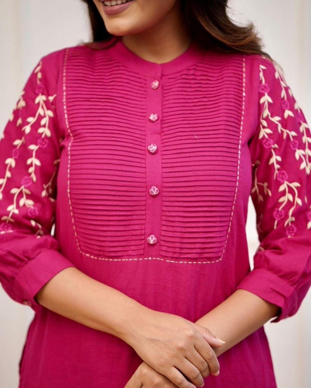 Embroidered Cotton Fabric  Fancy Kurta Set