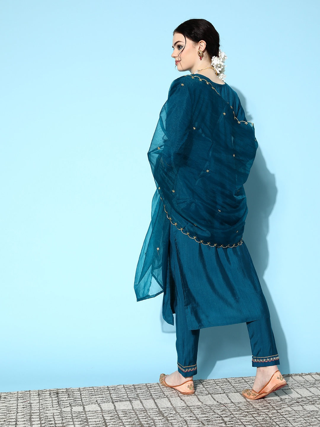 Viscose Rayon Fabric Embroidery Work Kurta Set
