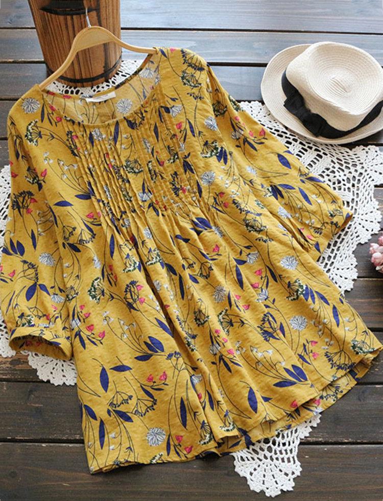 Floral Printed Cotton Casual Tunic