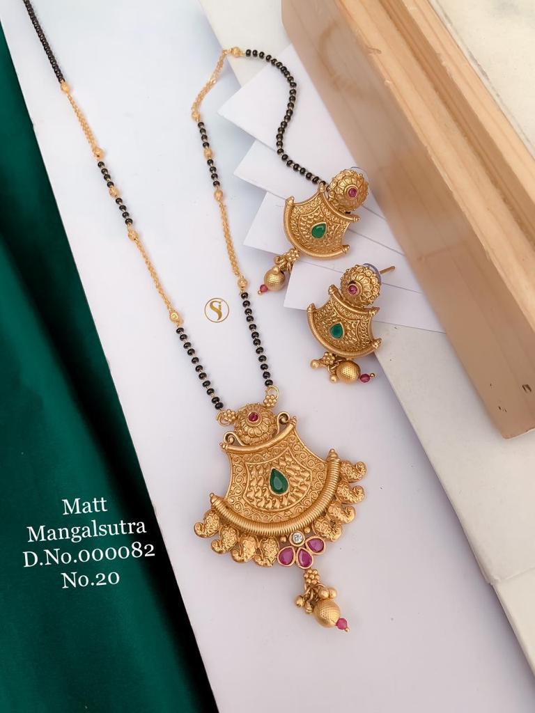 Fancy Matt Gold Women Mangalsutra Set