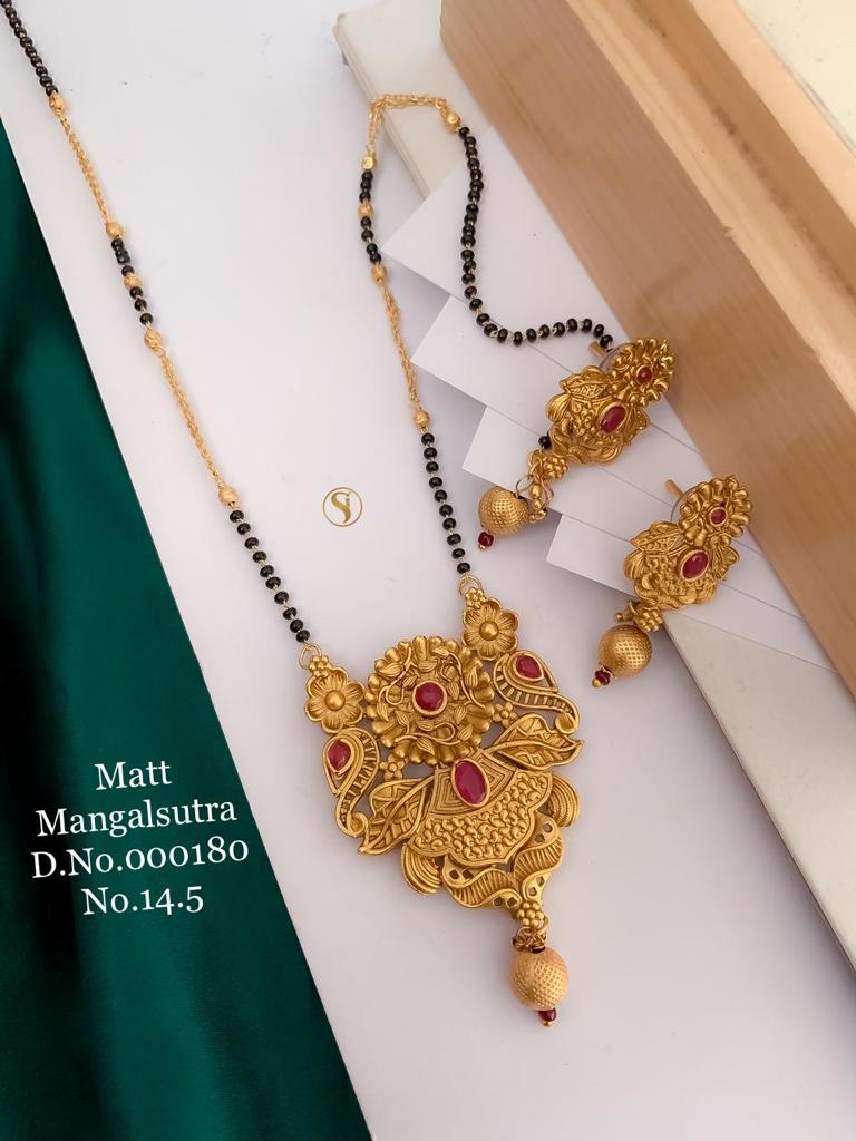 Designer Matt Gold Women Mangalsutra Set
