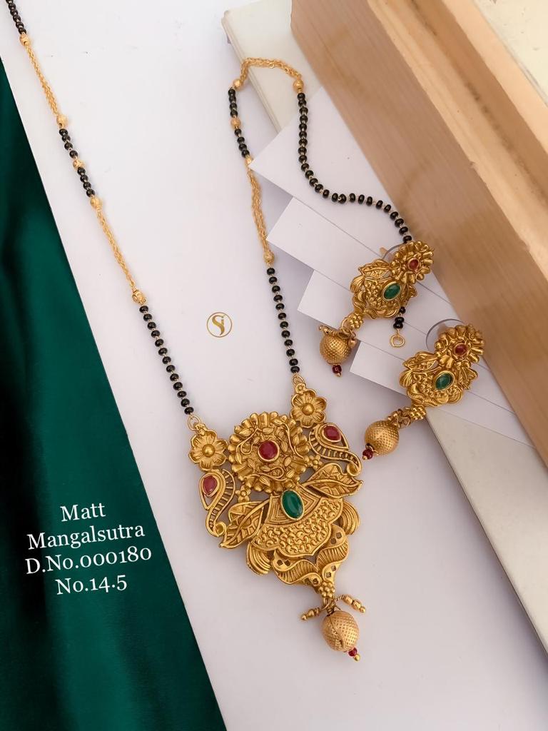 Designer Matt Gold Women Mangalsutra Set