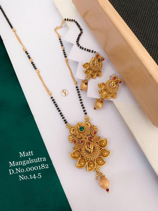 Fancy Matt Gold Women Mangalsutra Set