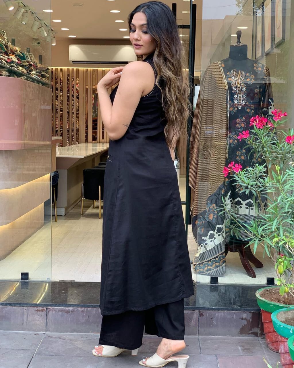 Pure Cotton Double Pocket Kurta With Plazo