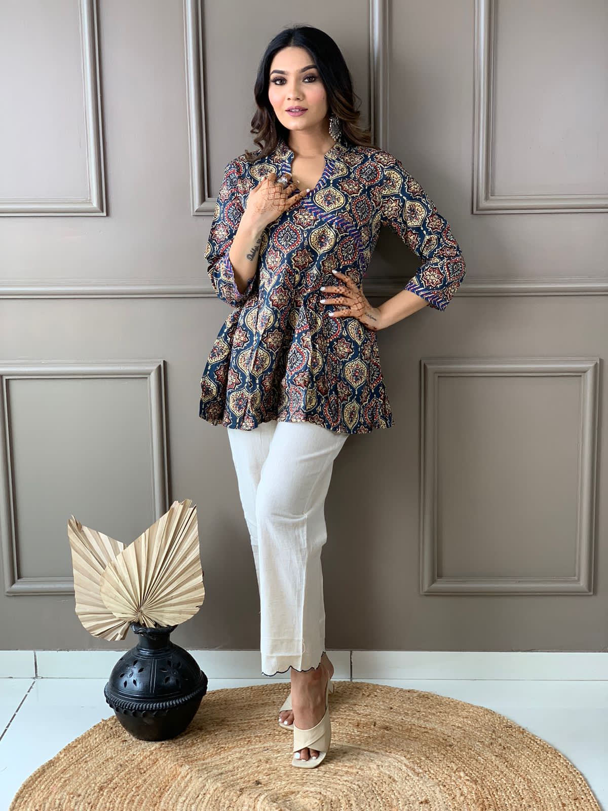 Pure Cotton Angrakha Style Top