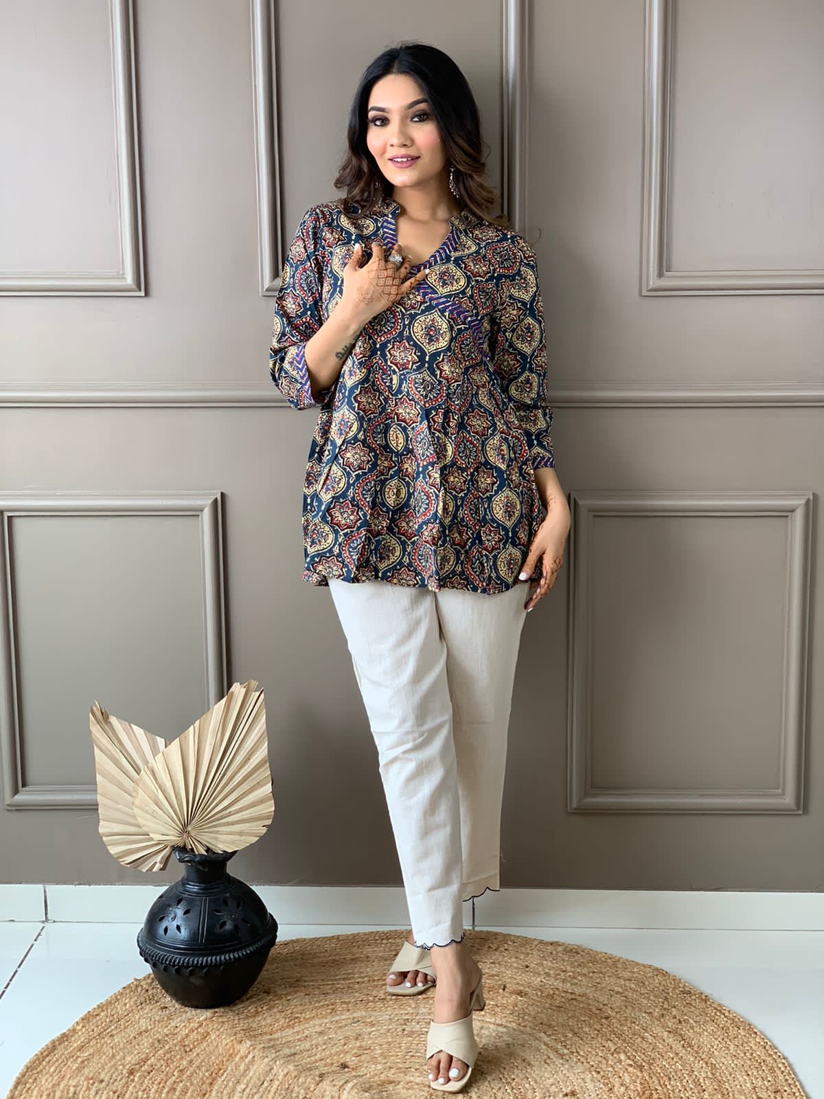 Pure Cotton Angrakha Style Top