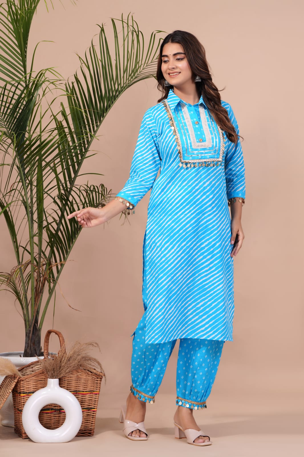 Cotton Afghan Style Kurta Pant Set