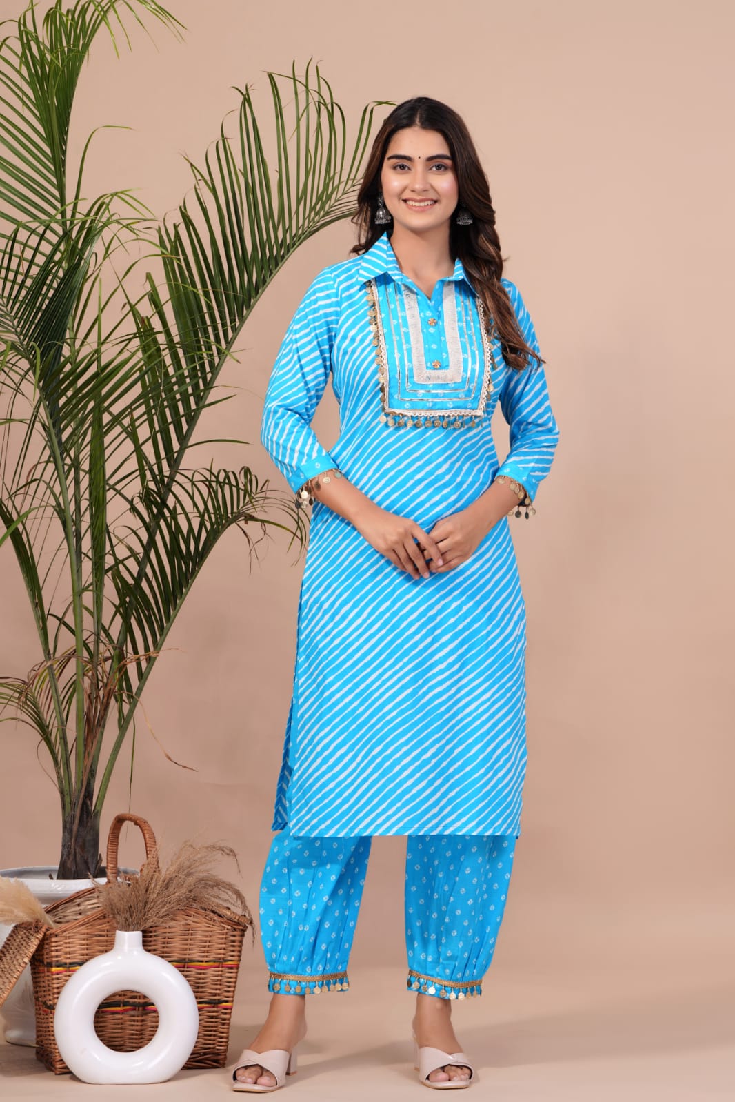 Cotton Afghan Style Kurta Pant Set