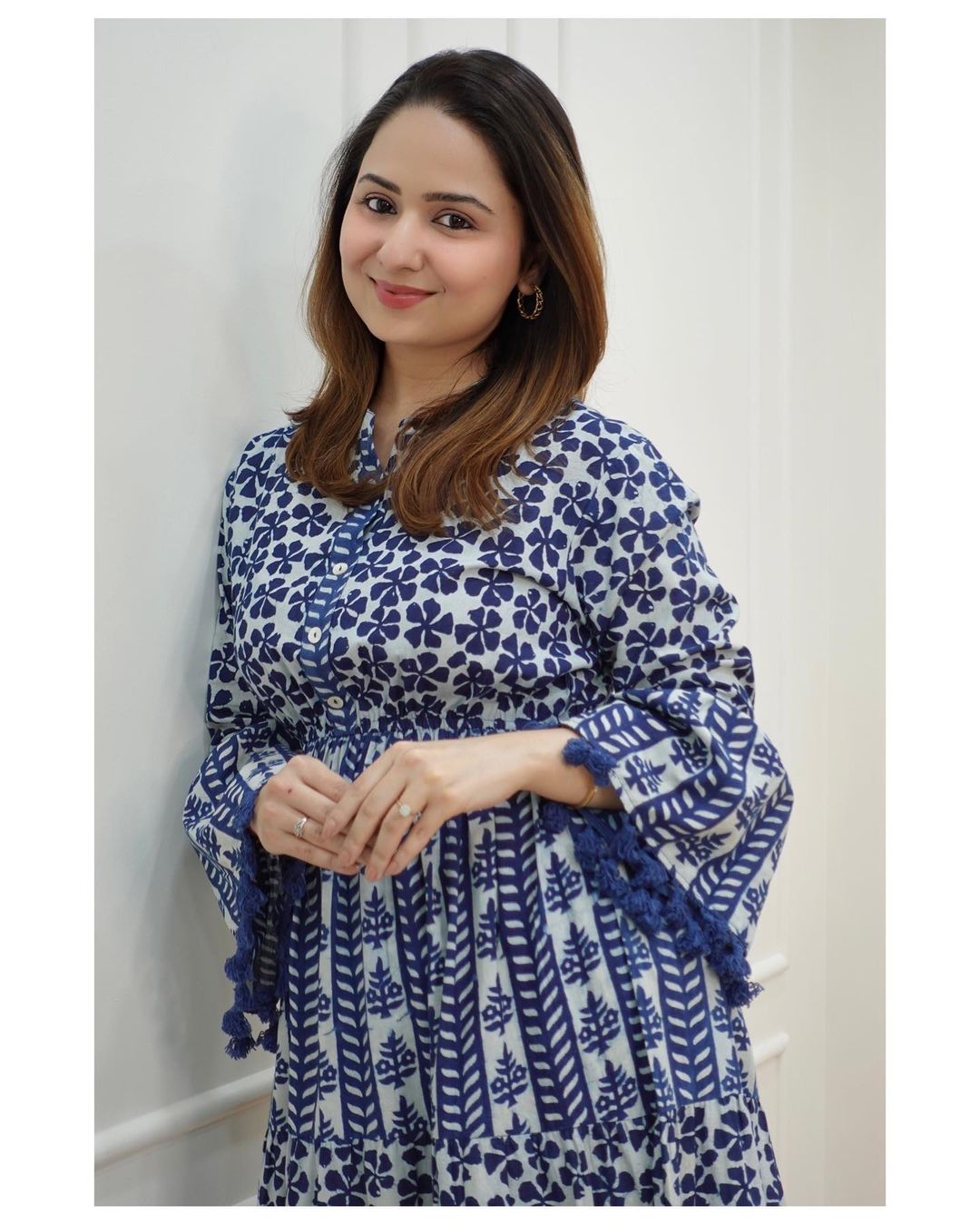 Beautiful Comfortable Blue Colour Printed Gown