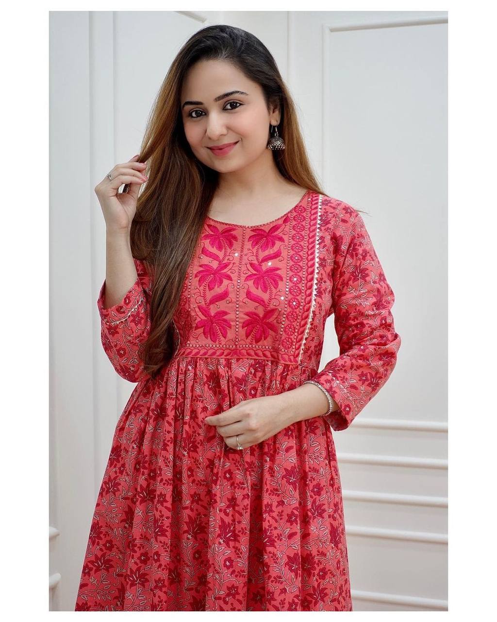 Beautiful Printed Cotton Kurta With Pant