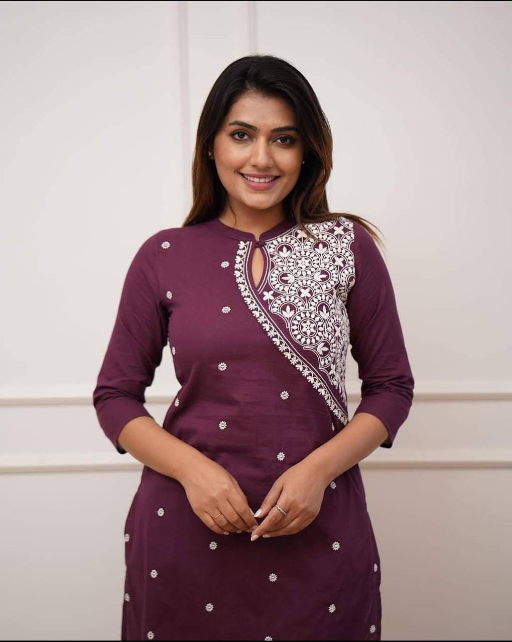 Beautiful Work Cotton Kurta With Pant