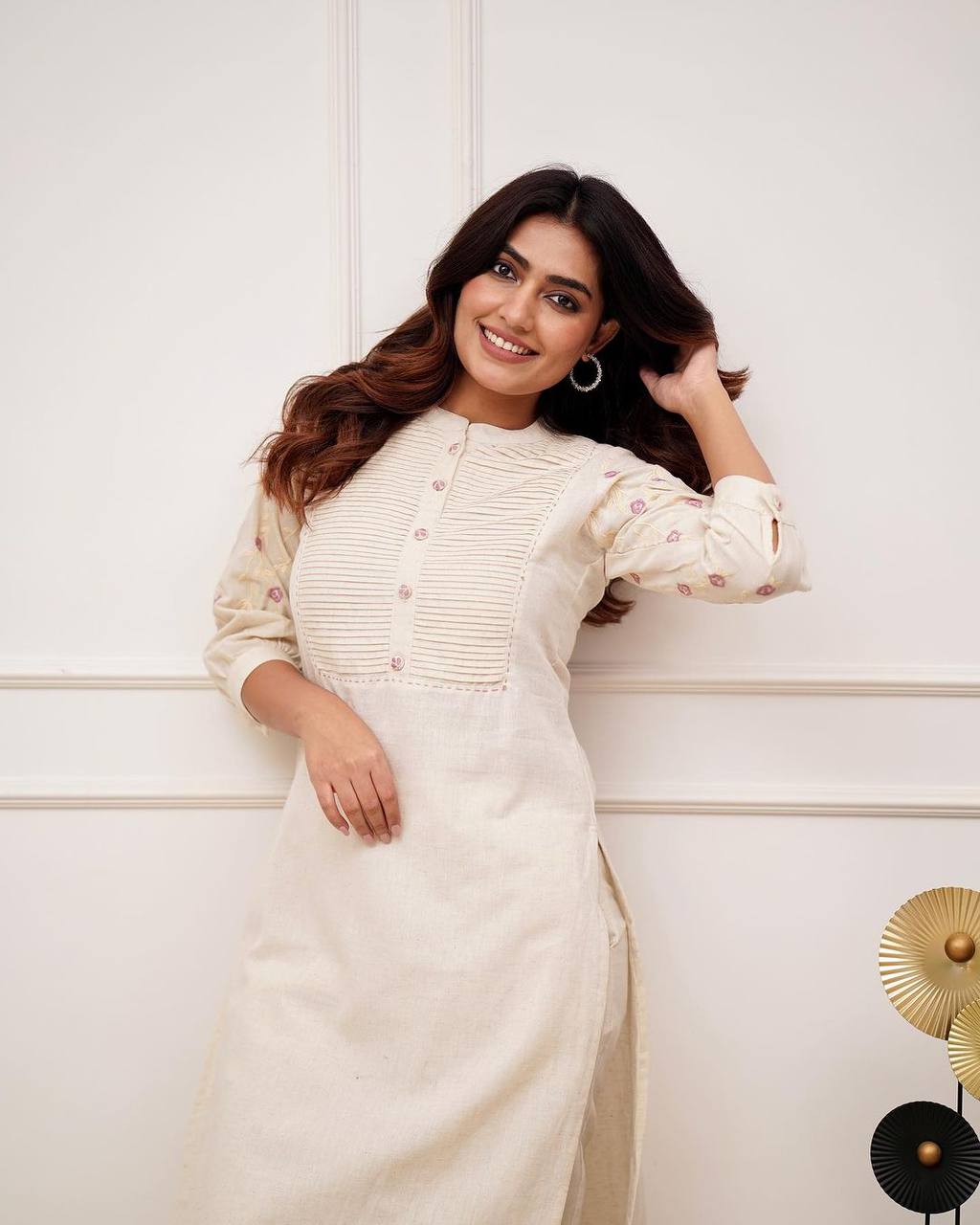 Cotton Embroidered  Kurta Set