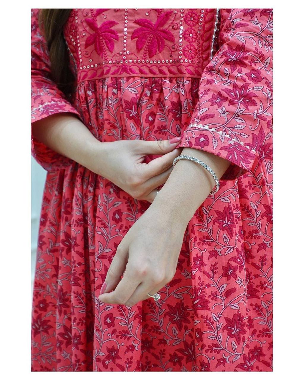 Beautiful Printed Cotton Kurta With Pant