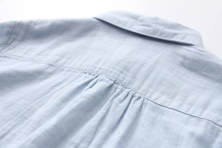 Cotton Solid Long Sleeve Shirt Women