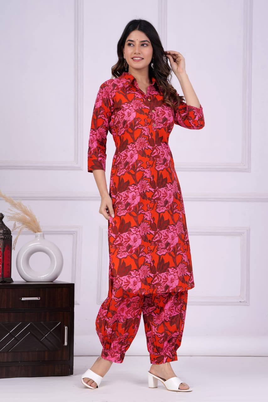 Rayon Digital Printed Co-Ord Kurta Set