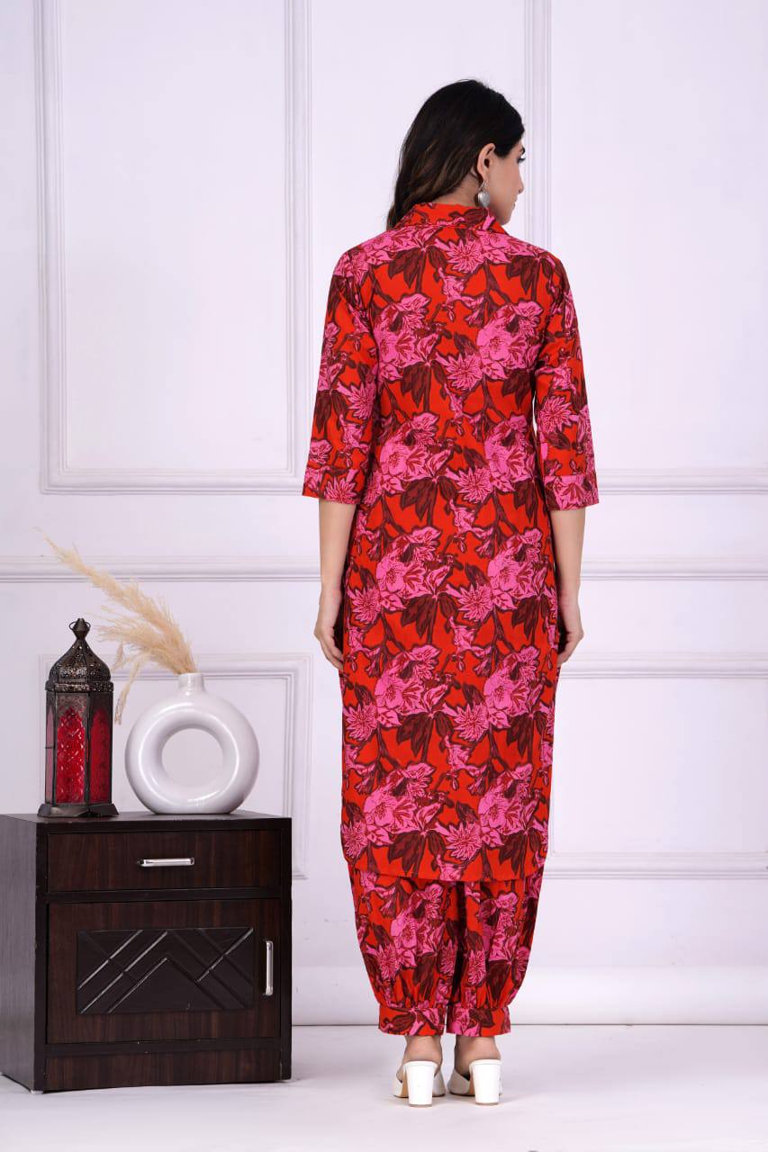 Rayon Digital Printed Co-Ord Kurta Set
