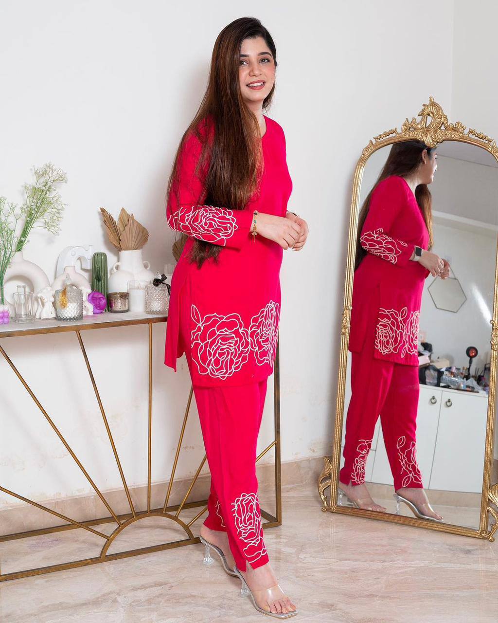 Cotton Embroidered Co-Ord Kurta Set