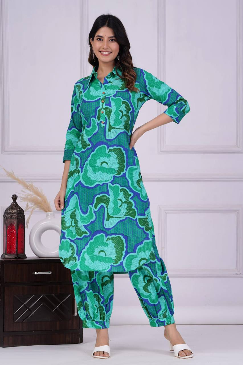 Cotton Digital Printed Co-Ord Kurta Set