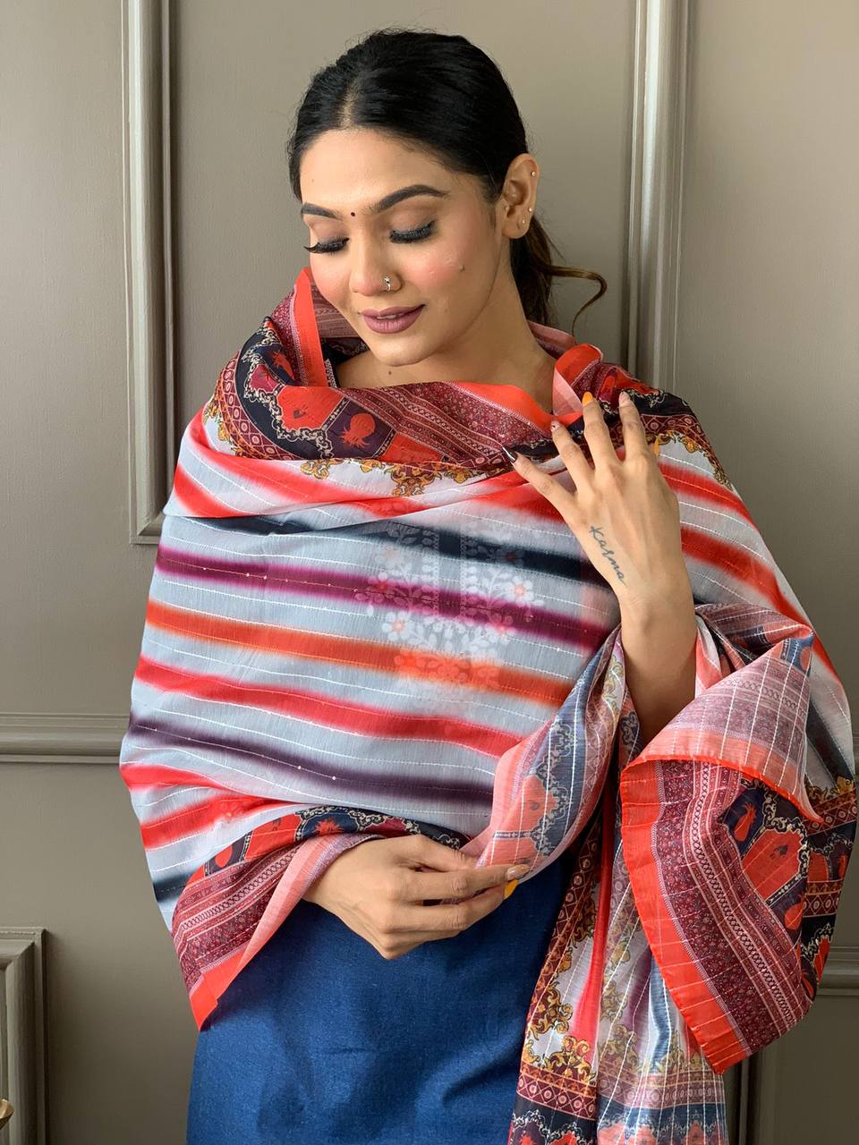 Gorgeous Cotton Kurta With Dupatta Set