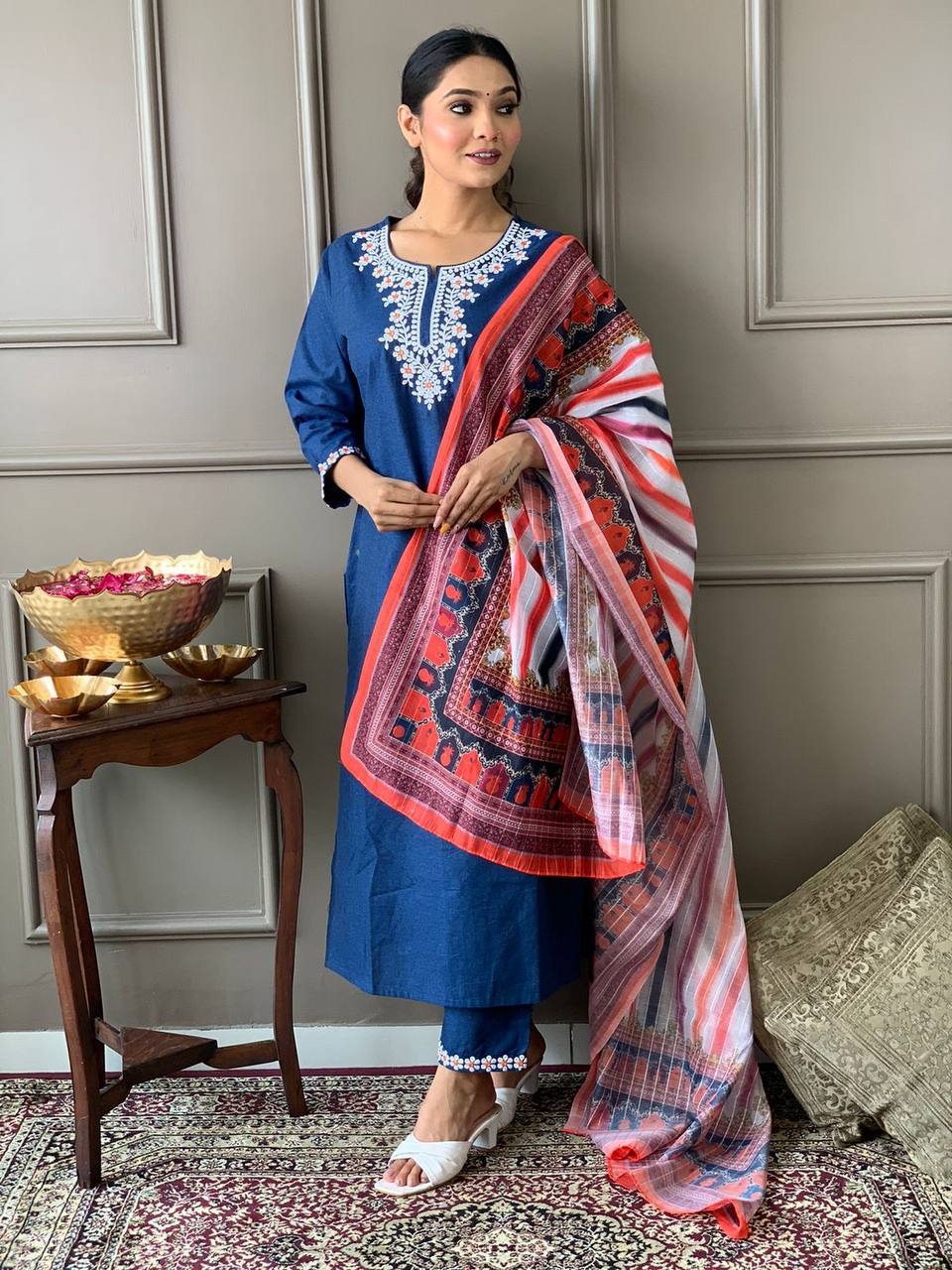 Gorgeous Cotton Kurta With Dupatta Set