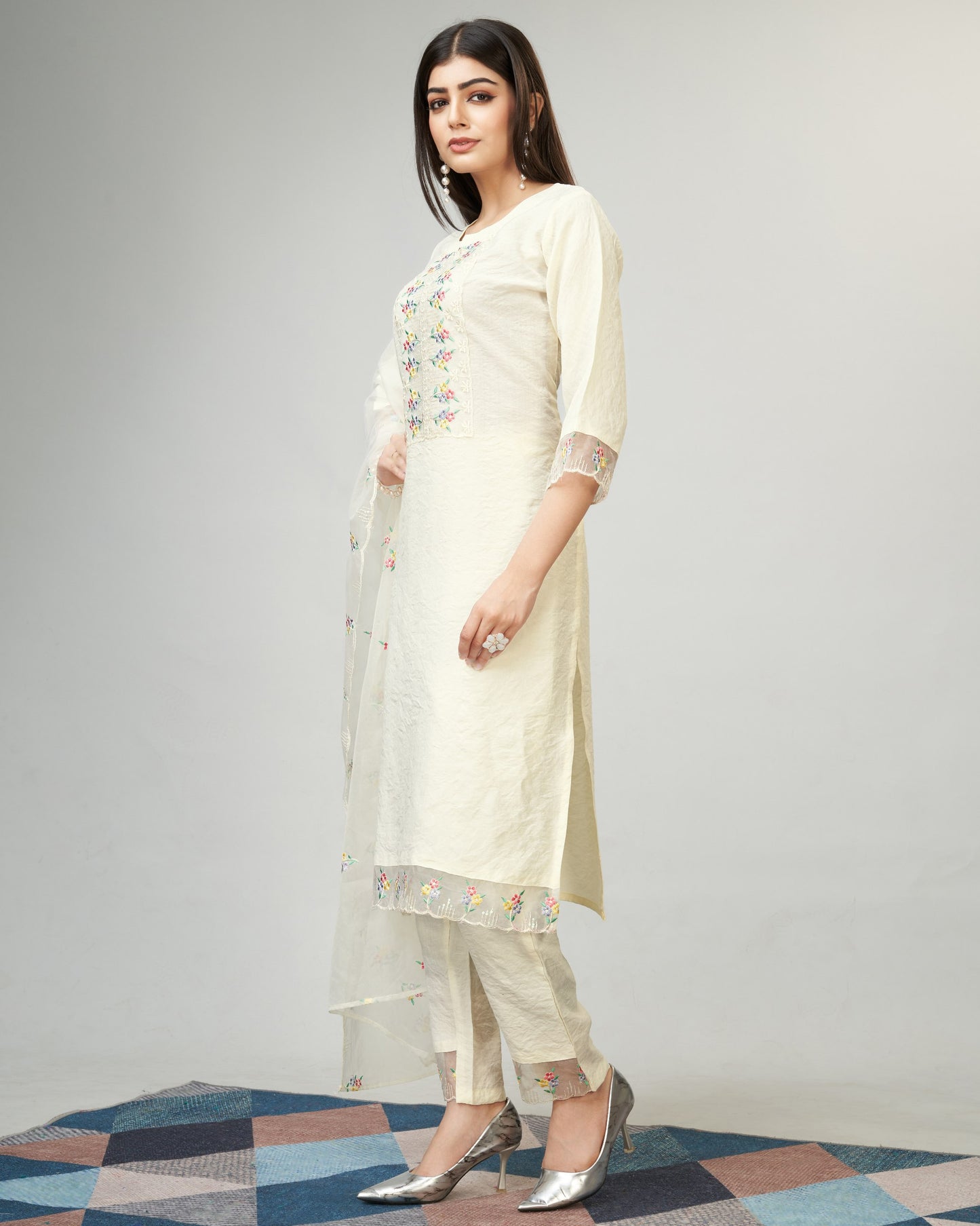 Viscose Print With Worked Kurta Set With Dupatta