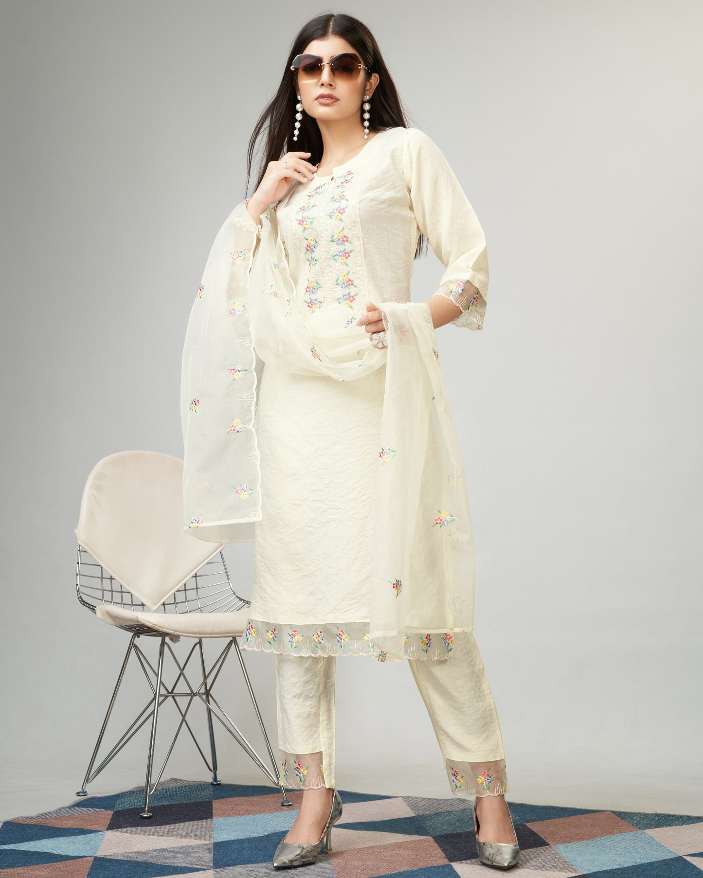 Viscose Print With Worked Kurta Set With Dupatta