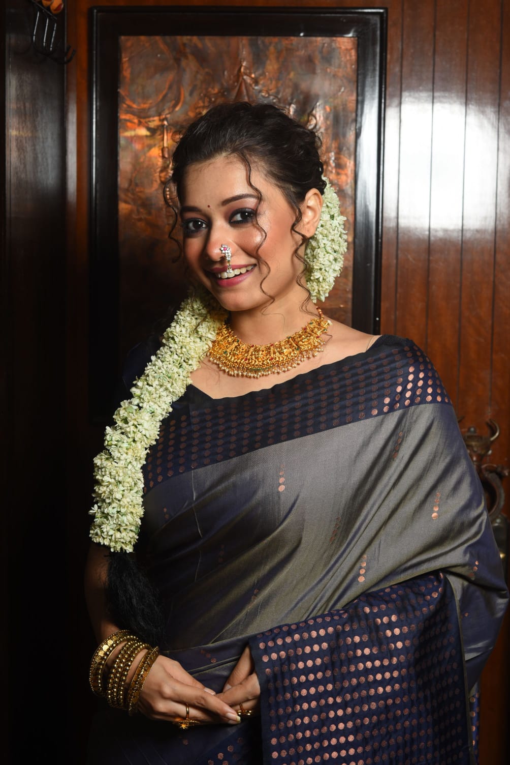 Blue Soft Silk Saree With Contrast Fancy Zari Weaves Border