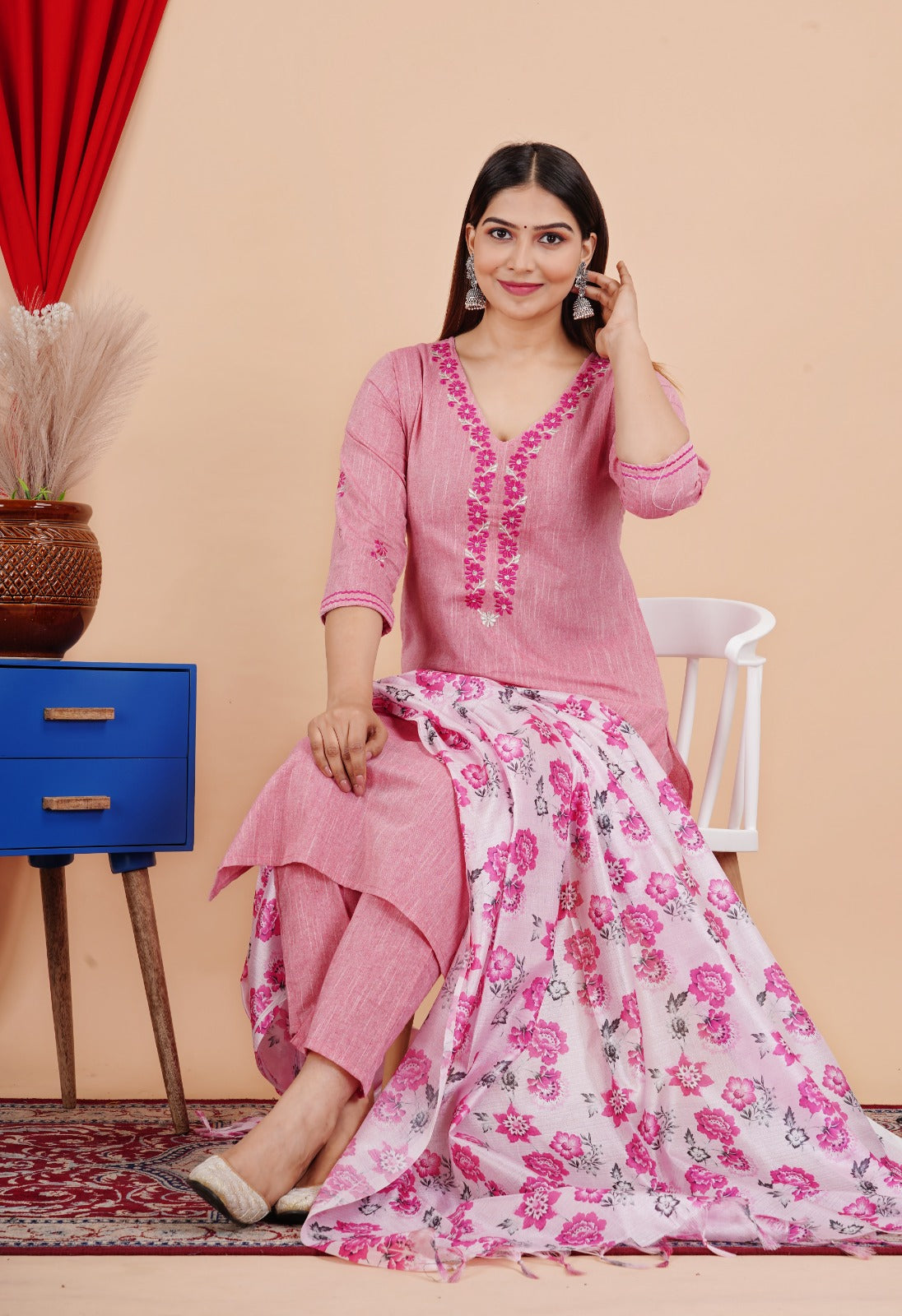 Cotton Straight Cut Kurta Set