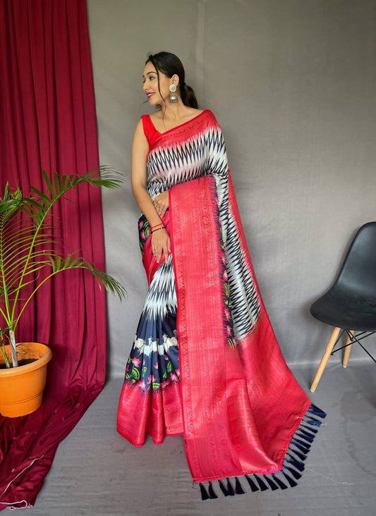 Pure Kanchipuram Digital Printed Saree