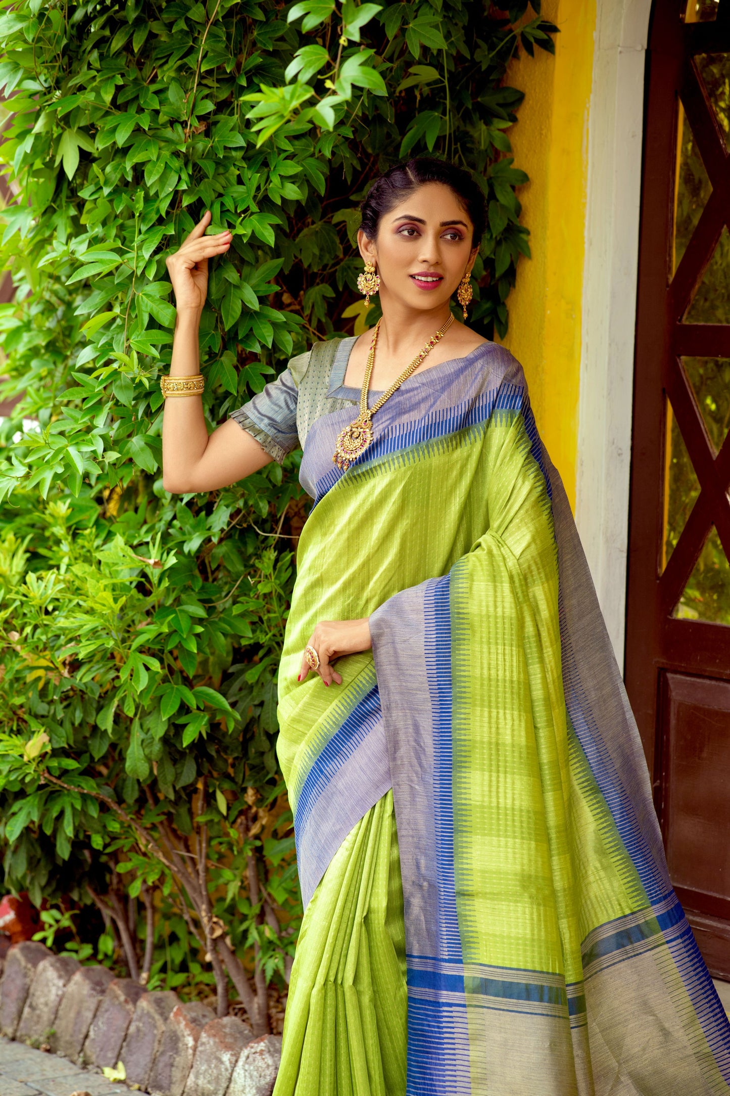 Mint Green Beautiful South Ikkat Saree