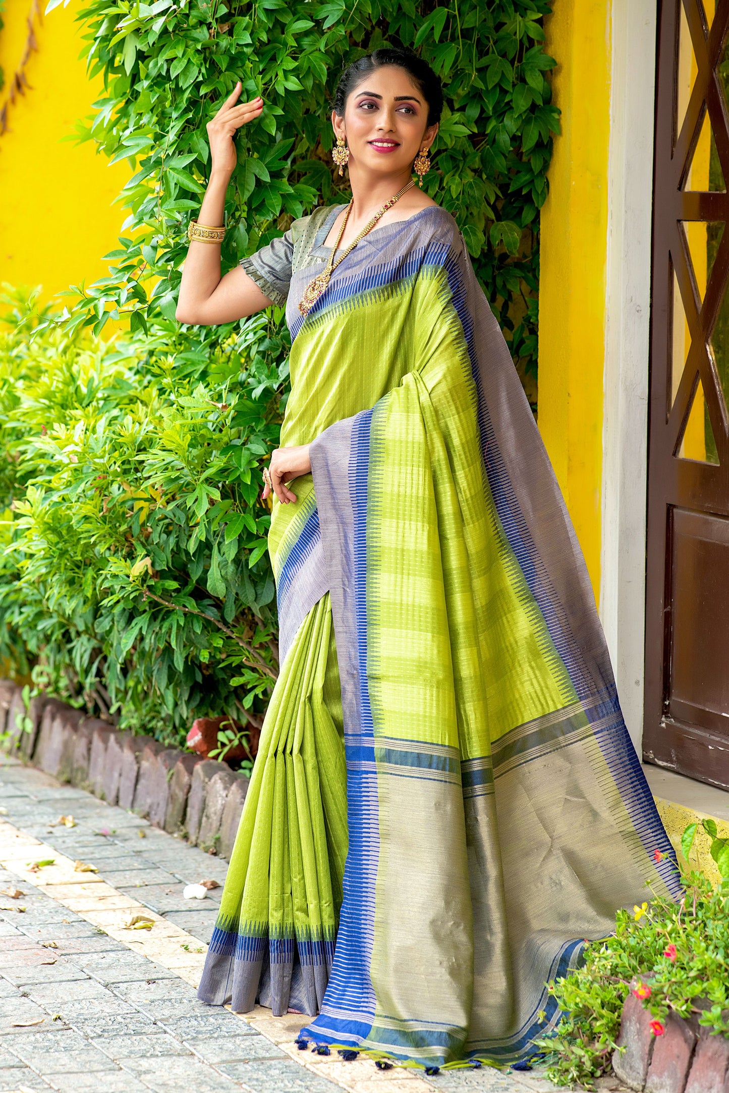 Mint Green Beautiful South Ikkat Saree