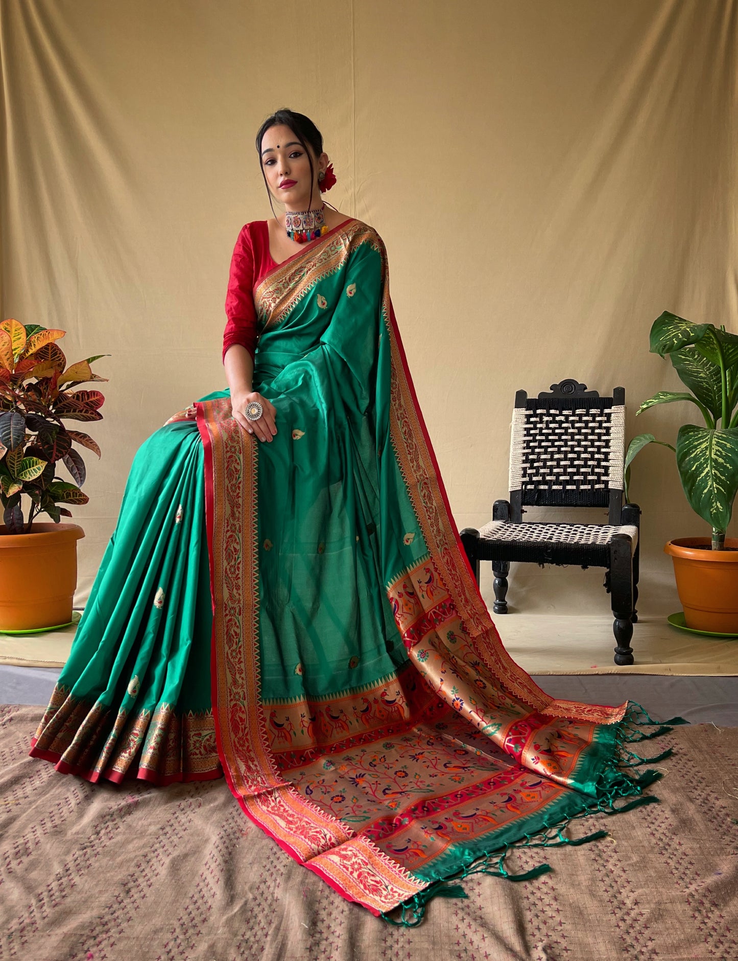 Green Paithani Sarees