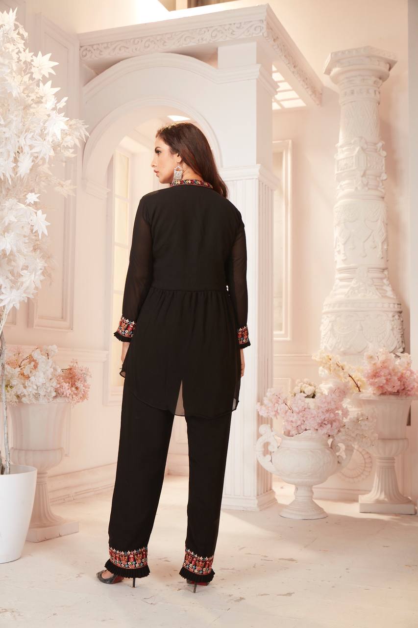 Black faux Georgette dress