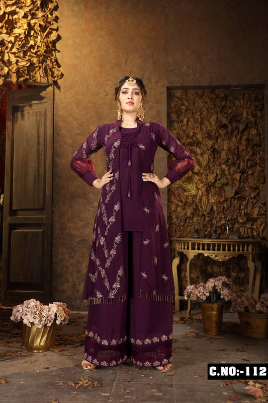 The Faux Georgette with Embroidery work dress