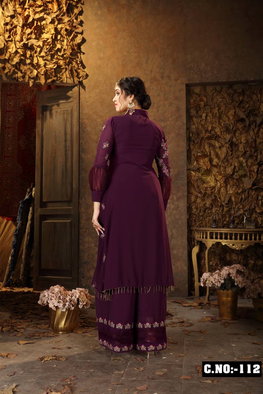 The Faux Georgette with Embroidery work dress