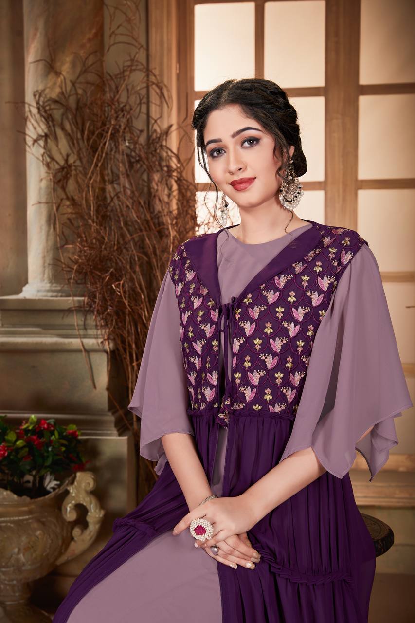 Embroidery work Faux Georgette gown