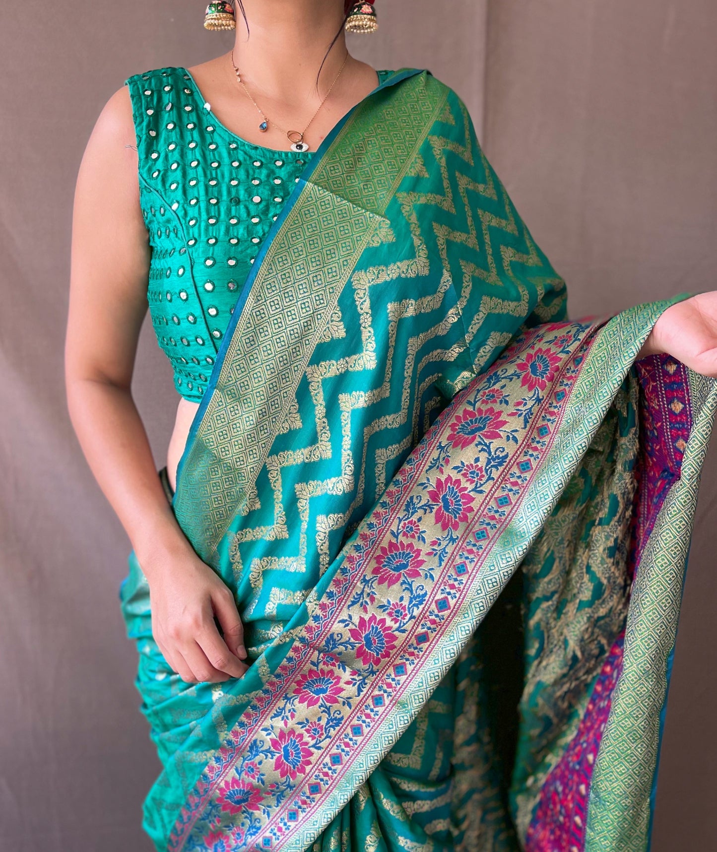 Green Banarasi Silk Sarees