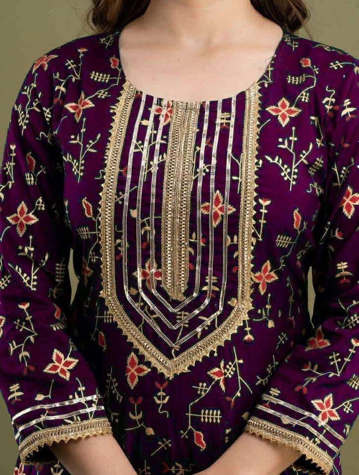 Pure Rayon Fabric Print Straight Kurti Set