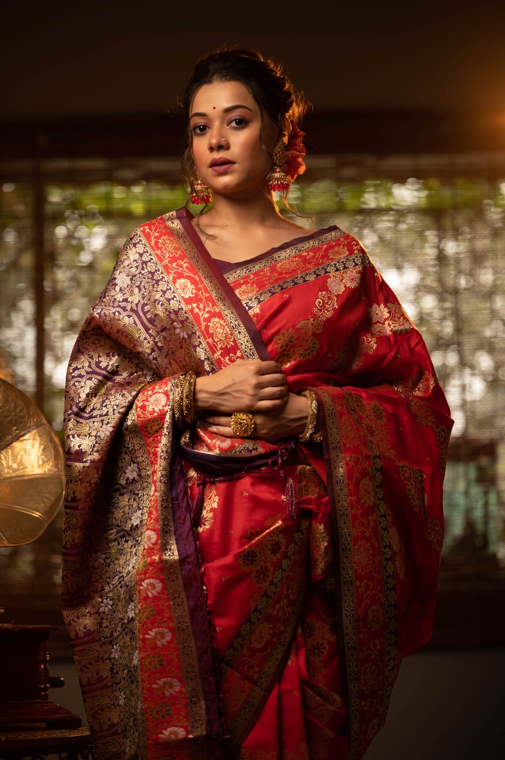 Red Soft Banarasi Silk Saree