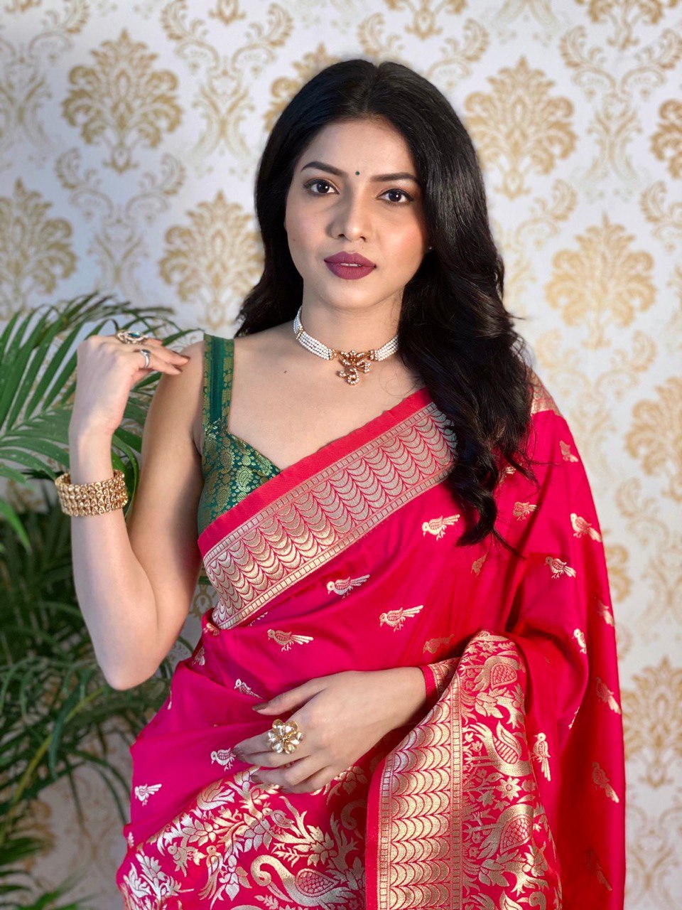 Maroon  Pure Silk With Pure Zari Weaving Dark  Saree