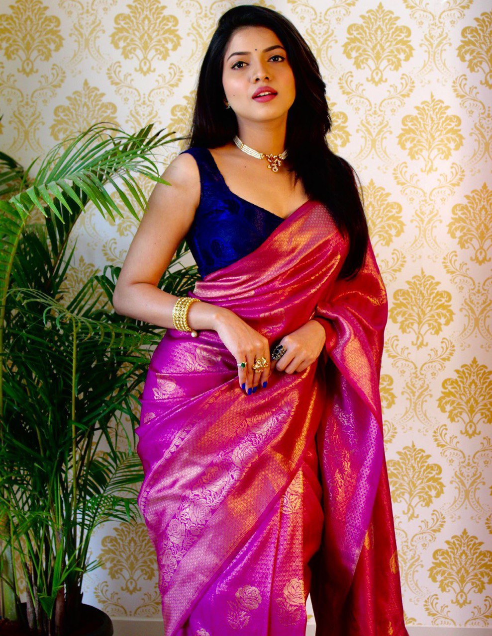 Purple Pure Silk With Pure Zari Weaving Special Saree
