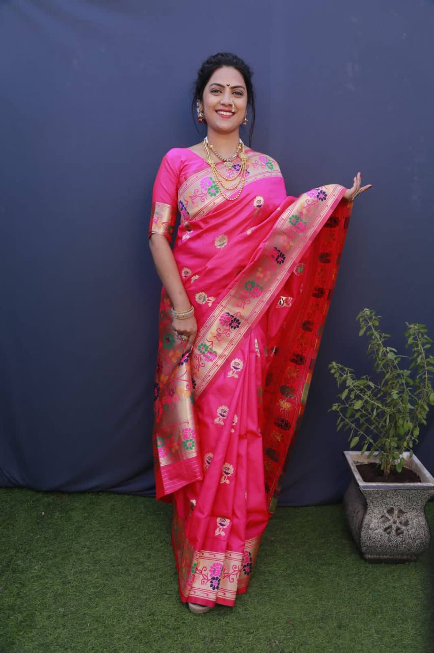 Rani Paithani Pure Silk Handloom Saree