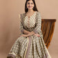 Women's Beautiful Hand Block Print Long Slit Cotton Kurta With Dupatta And Bottomwear
